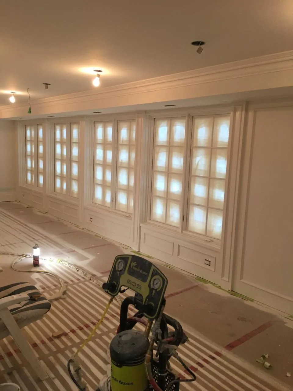 Cabinet painting with spray finish