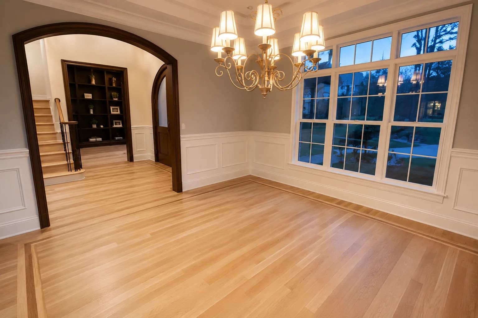 Installed hardwood flooring in a Toronto home